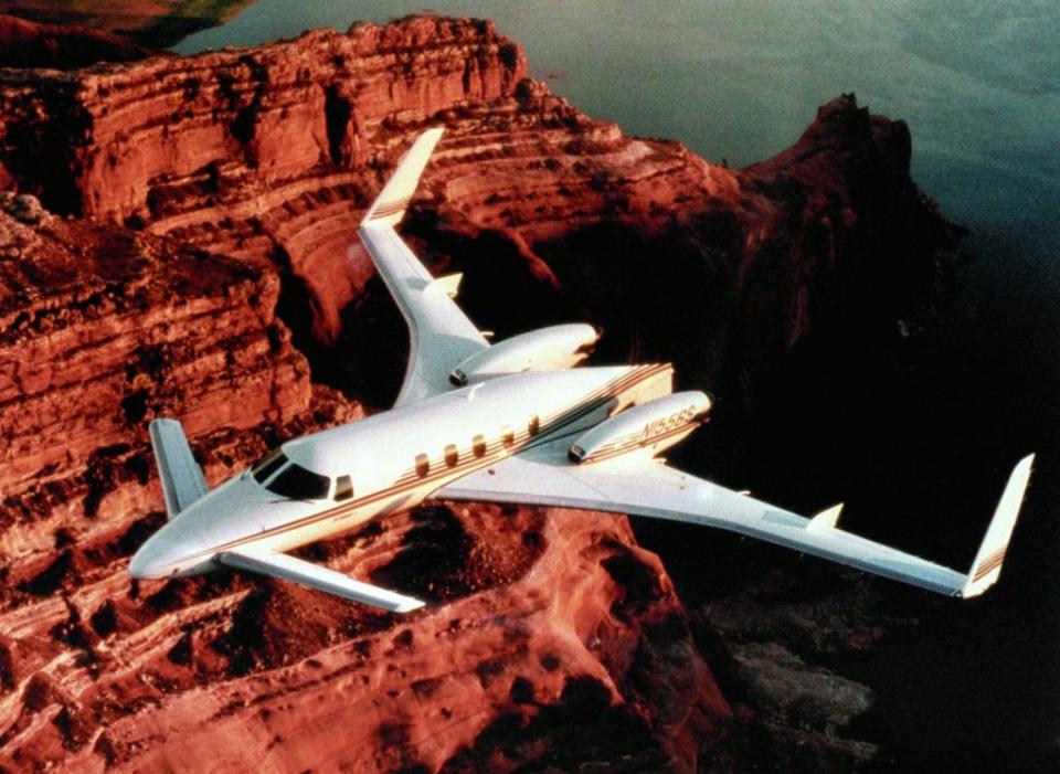 <p>The Starship was set to revolutionize business flying forever. Its striking composite airframe, twin pusher turbo-props, and high-tech cockpit wowed the industry, but poor market timing and a staggering <a href="https://www.pilotmall.com/blogs/news/the-history-of-the-beechcraft-starship-and-its-sad-ending" rel="nofollow noopener" target="_blank" data-ylk="slk:$3.9 million price tag;elm:context_link;itc:0;sec:content-canvas" class="link ">$3.9 million price tag</a> scared many buyers away. Only 53 Starships were built. </p>