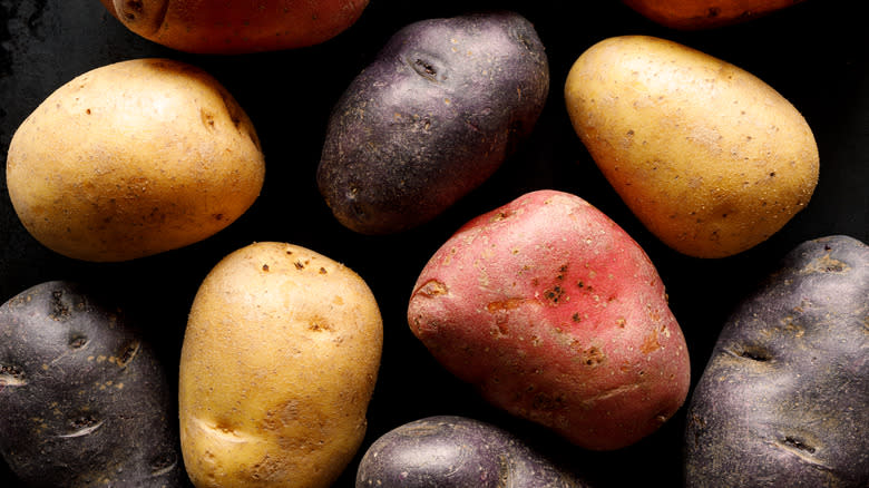 Various types of potatoes 