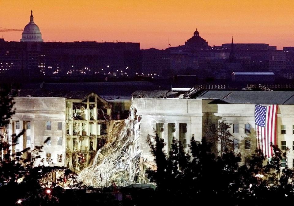 The damaged area of the Pentagon building (Reuters)