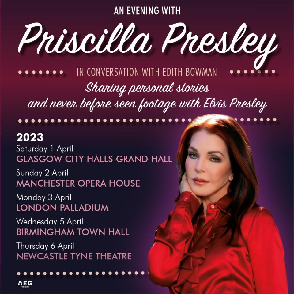 Priscilla Presley is set to tour the UK in 2023 with An Evening With Priscilla Presley (Handout)