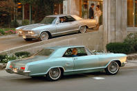 <p>An almost shockingly elegant contrast to all those fins slicing up American highways, the Riviera was part-inspired by a Rolls-Royce GM design chief Bill Mitchell saw parked outside the Claridges hotel in London.</p>