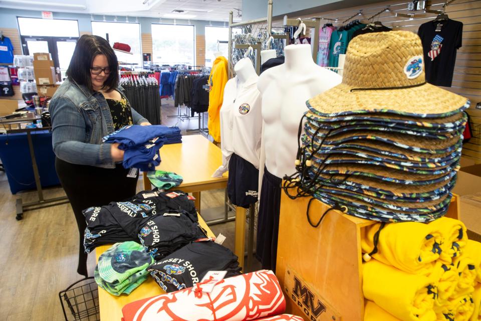 Jamie Wagner organizes merchandise in the retail store section of the stadium. The Jersey Shore BlueClaws has numerous women working within the organization. Their jobs vary from marketing to ticket sales to food services and everything in between making the success of the organization possible.  
Lakewood, NJ
Wednesday, March 20, 2024