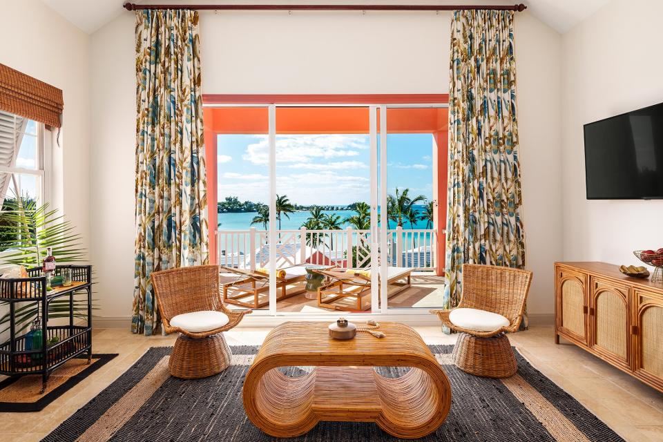 A guest room living room at Cambridge Beaches Resort and Spa