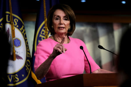 U.S. House Speaker Nancy Pelosi (D-CA) holds her weekly news conference with Capitol Hill reporters in Washington, U.S., May 23, 2019. REUTERS/James Lawler Duggan