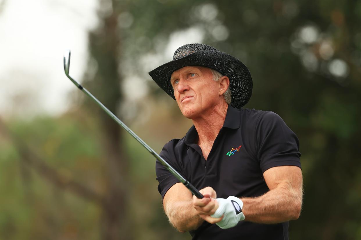 <p>Greg Norman returned to hospital on Sunday after testing positive for coronavirus</p> (Getty)
