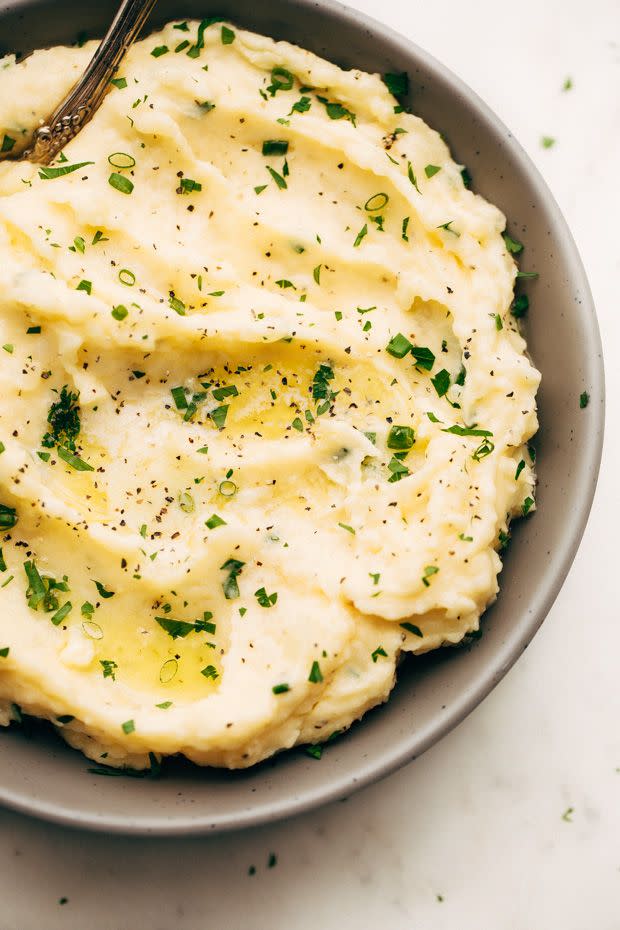 Seriously Amazing Cheddar Mashed Potatoes