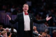 May 1, 2019; Denver, CO, USA; Portland Trail Blazers head coach Terry Stotts reacts in the third quarter against the Denver Nuggets in game two of the second round of the 2019 NBA Playoffs at the Pepsi Center. Mandatory Credit: Isaiah J. Downing-USA TODAY Sports