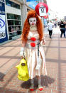 <p>A cosplayer clowns around at Comic-Con International on July 18, 2018, in San Diego. (Photo: Albert L. Ortega/Getty Images) </p>