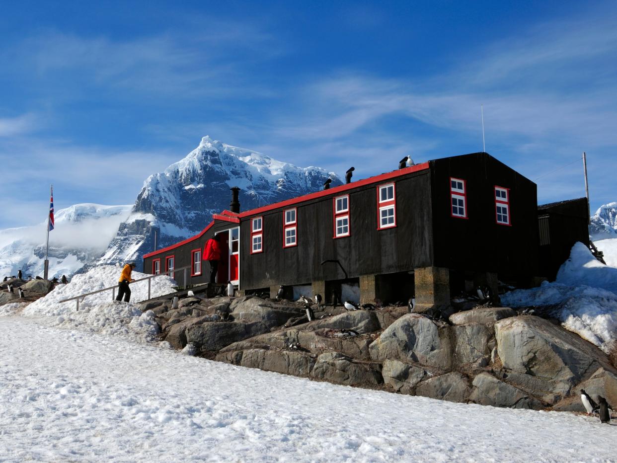 the "Penguin Post Office," Port Lockroy on Goudier Island in Antarctica