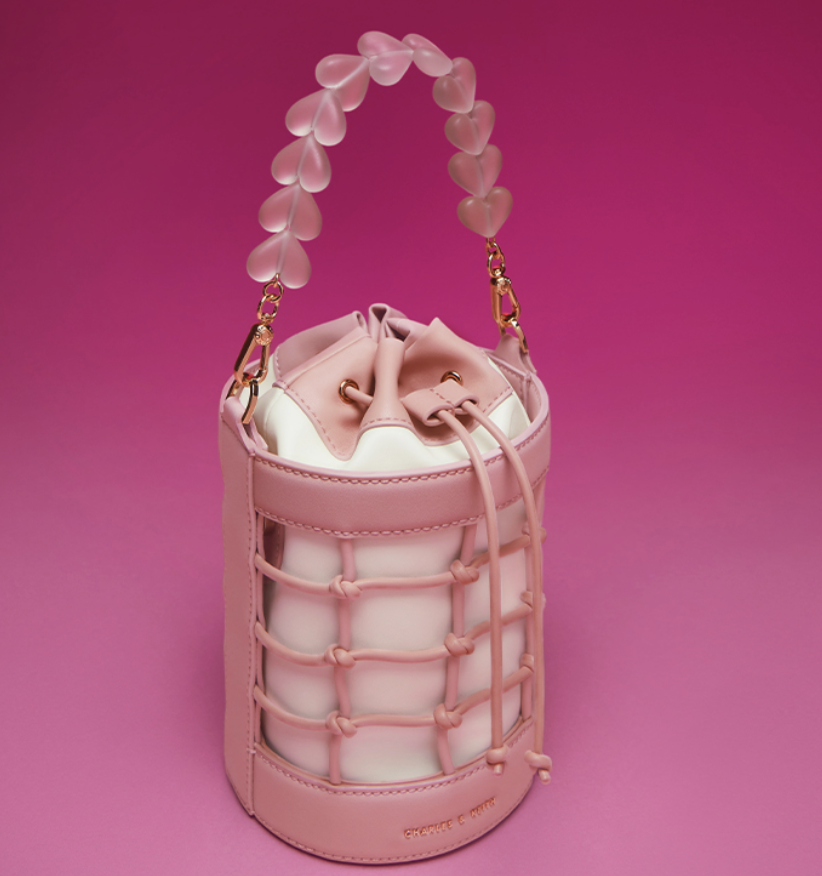 Heart Motif Caged Bucket Bag. PHOTO: Charles & Keith