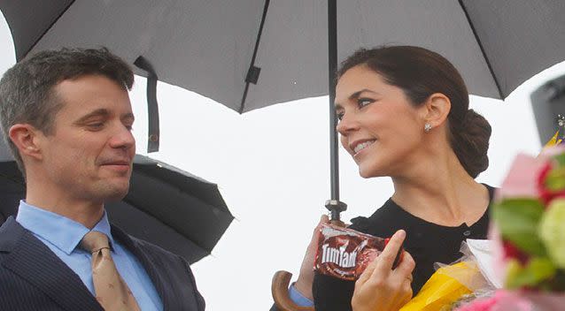 Crown Princess Mary shares a sweet moment with husband Frederik. Source: Supplied.