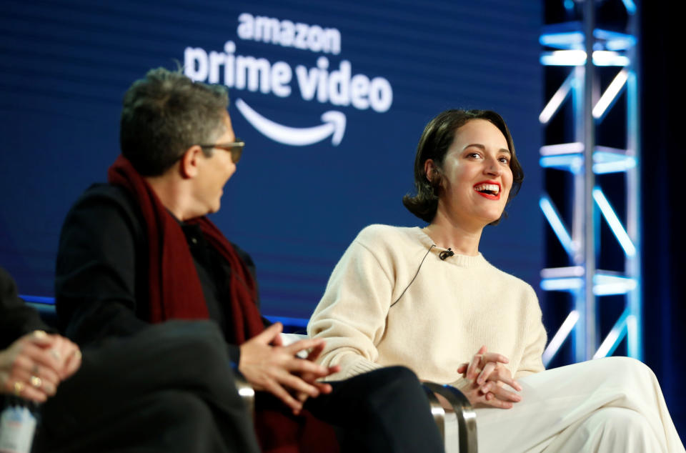 Creator and executive producer Phoebe Waller-Bridge (R) from "Fleabag" and creator Jill Soloway (L) from "Transparent" participate in the Amazon Studios panel "Visionary Voices," during the Television Critics Association (TCA) Winter Press Tour in Pasadena, California, U.S., February 13, 2019. REUTERS/Danny Moloshok