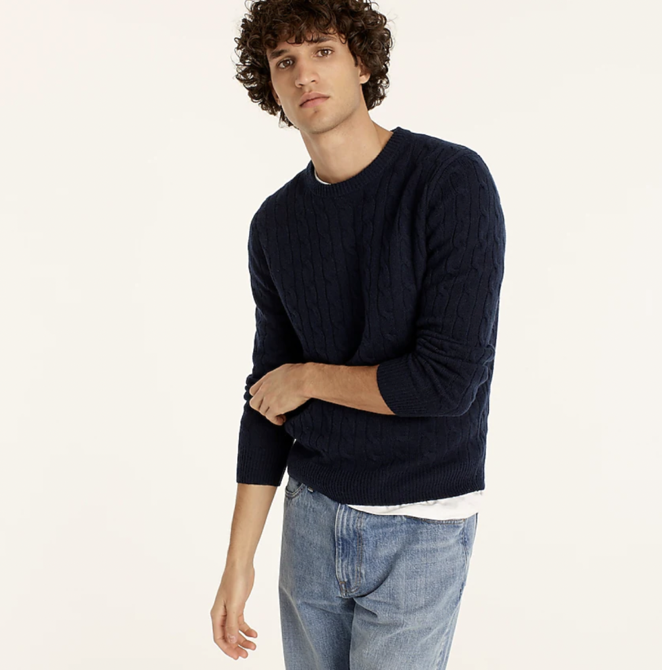 navy cashmere sweater mens