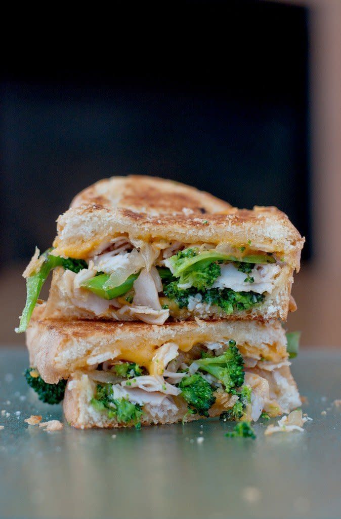 <strong>Get the <a href="http://bsinthekitchen.com/broccoli-cheddar-soup-grilled-cheese/">Broccoli & Cheddar Soup Grilled Cheese recipe</a> from BS in the Kitchen</strong>
