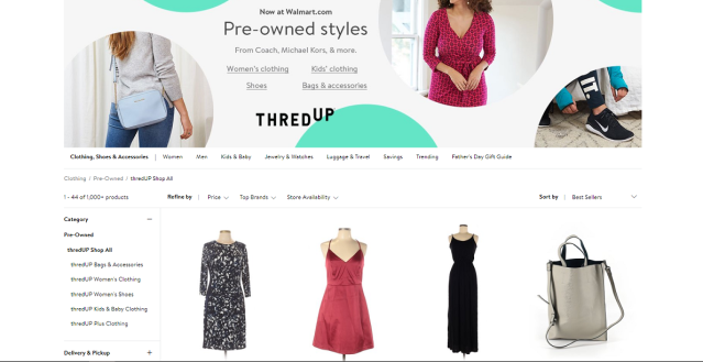 Walmart partners with thredUP to offer new and pre-owned clothing