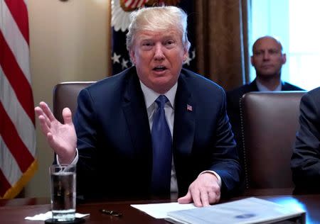 U.S. President Donald Trump speaks during a Cabinet meeting at the White House in Washington, U.S., June 21, 2018. REUTERS/Jonathan Ernst