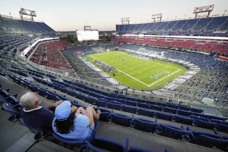 Partially full stadiums are just one unusual part of the 2020 NFL season. (AP Photo/Mark Humphrey)