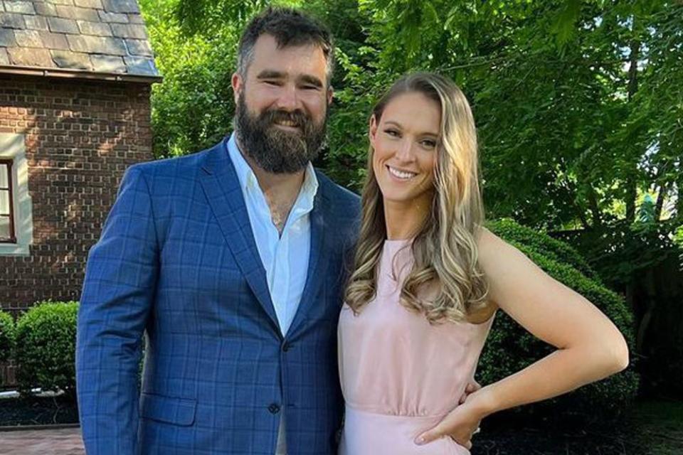 <p>Kylie Kelce/ Instagram</p> Jason Kelce (left) and Kylie Kelce