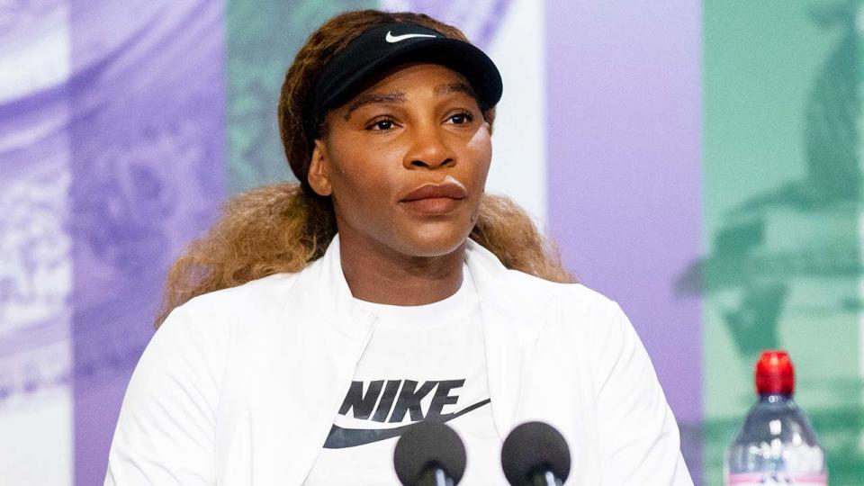 Serena Williams (pictured) speaking at a Wimbledon press conference.