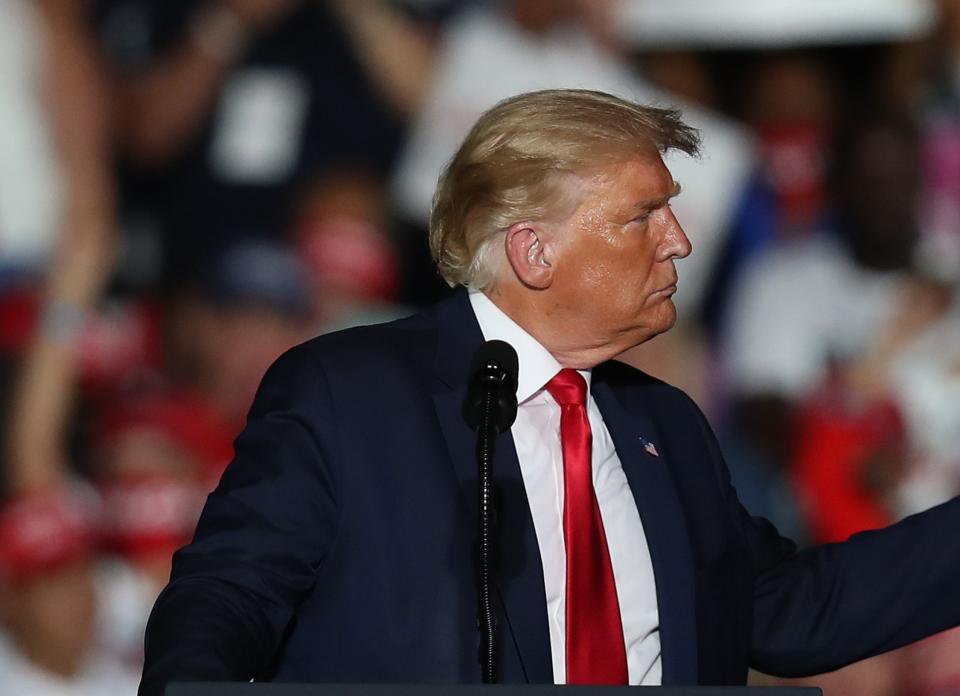 Donald Trump  addresses a rally in Sanford, Florida on October 12 - his first since being diagnosed with Covid-19Getty Images