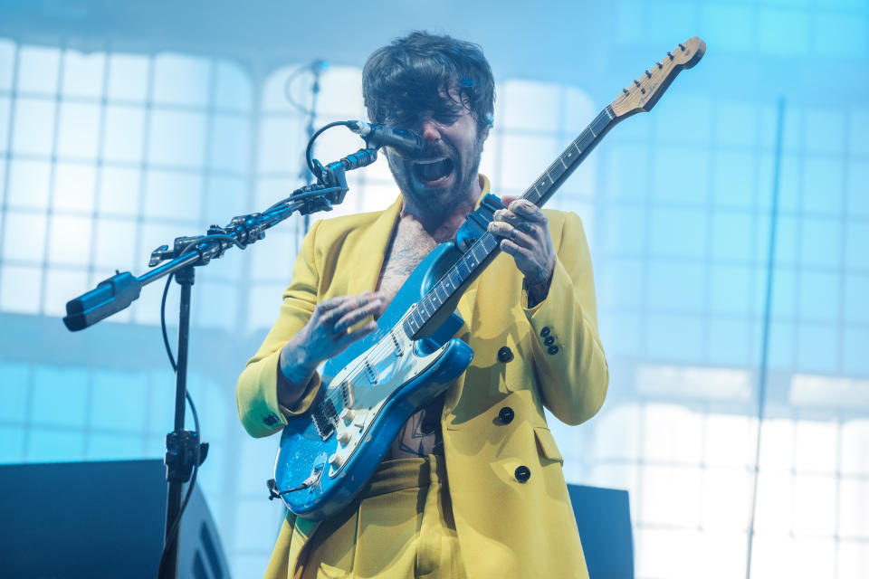 NEWPORT, ISLE OF WIGHT - JUNE 16: Simon Neil from Biffy Clyro performs on stage during Isle of Wight Festival 2019 at Seaclose Park on June 16, 2019 in Newport, Isle of Wight. (Photo by Rob Ball/WireImage)