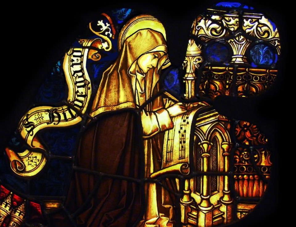 Hildegard de Bingen. Imagem encontrada na coleção da Abadia de Eibingen.