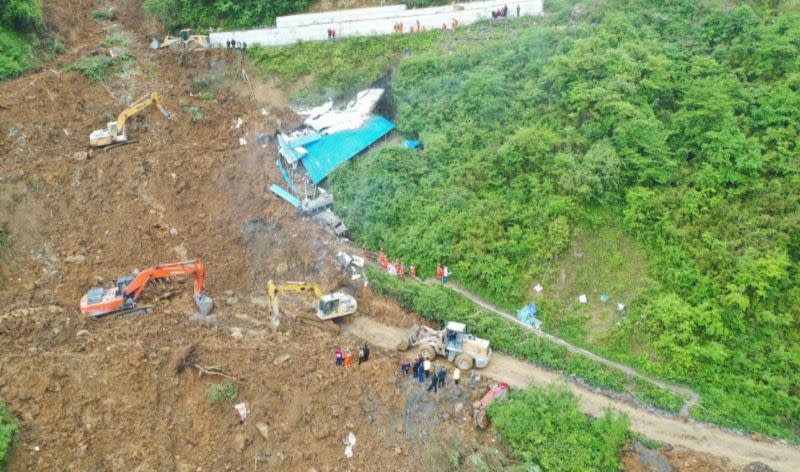 ▲中國四川省汶川縣受強降雨影響發生土石流，官方稱目前已造成3人失聯、4人遇難。資料照。（圖／翻攝自央視微博）