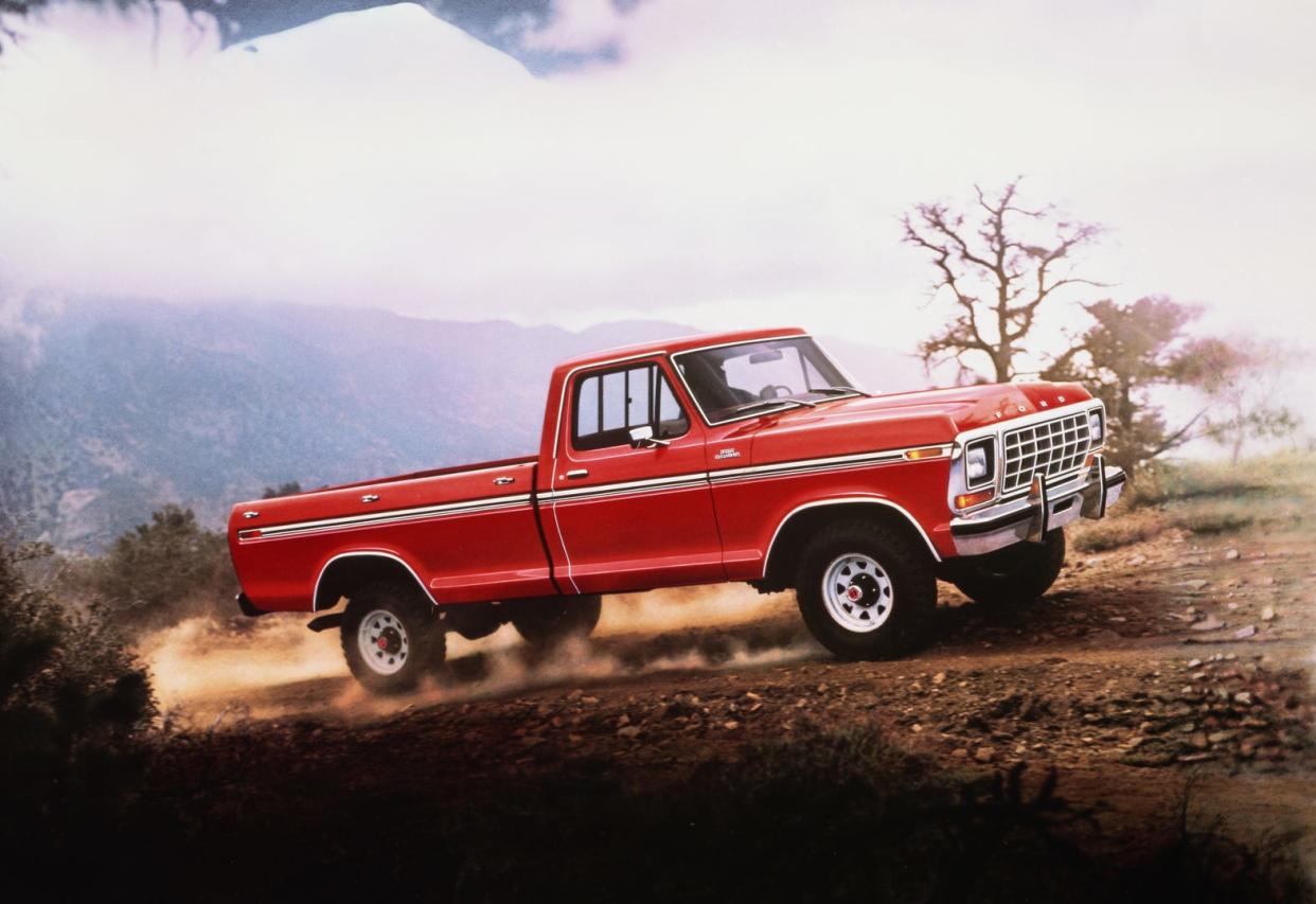 This 1978 Ford F-150 Ranger is part of a collection of vintage images made public by Ford Motor Company on Monday, Jan. 16, 2023. The F-Series images are among thousands of images free to the public and downloadable. In 1978, Ranger was just a trim level and not yet a truck model.
