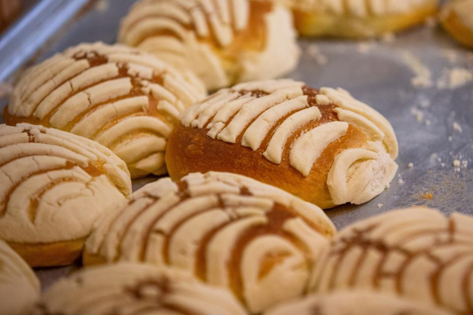 A tray of conchas Tuesday, May 2, 2022 at La Central Panaderia in South Bend. 