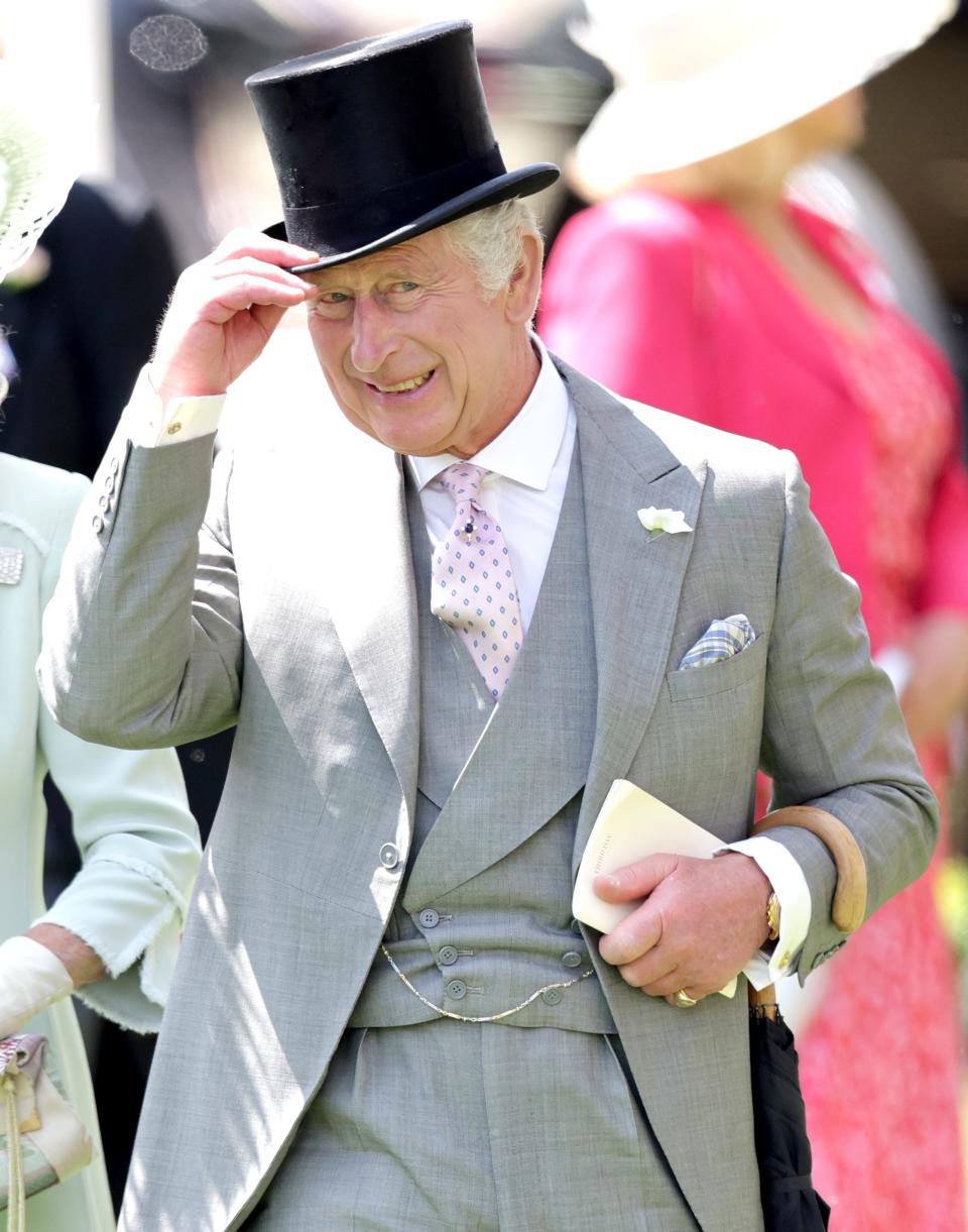 King Charles II attends day three of Royal Ascot on June 22, 2023