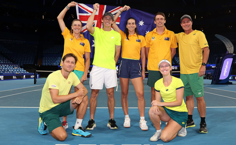 The Australian tennis team, pictured here at the United Cup.