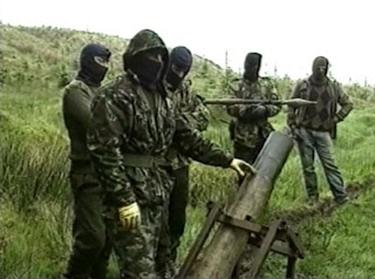 <span class="caption">Some former members of terrorist organisations turn to organised crime once their cause has ceased to be, as happened with the IRA at the end of the Troubles.</span> <span class="attribution"><a class="link " href="https://www.google.co.uk/search?q=provisional+ira&source=lnms&tbm=isch&sa=X&ved=0ahUKEwjzqM-ProjeAhXJK8AKHa56DyMQ_AUIDigB&biw=1309&bih=648#imgrc=6g0rug-wA6vMrM:" rel="nofollow noopener" target="_blank" data-ylk="slk:Television Française;elm:context_link;itc:0;sec:content-canvas">Television Française</a></span>