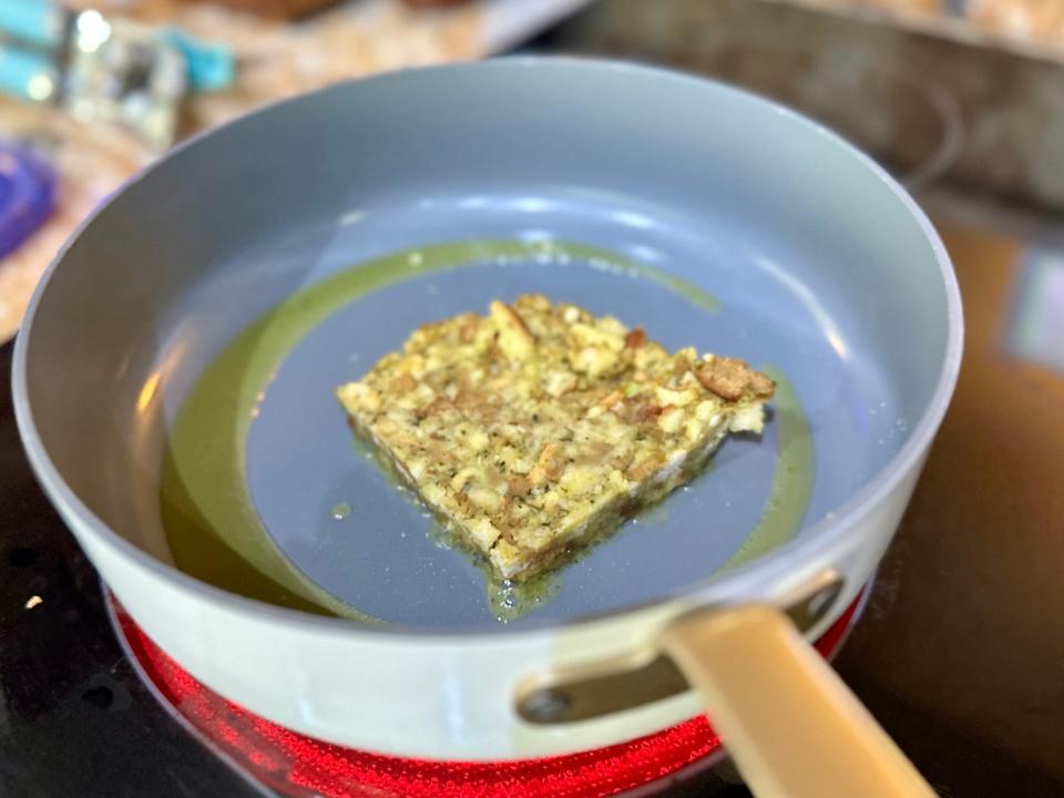 Stuffing in a frying pan