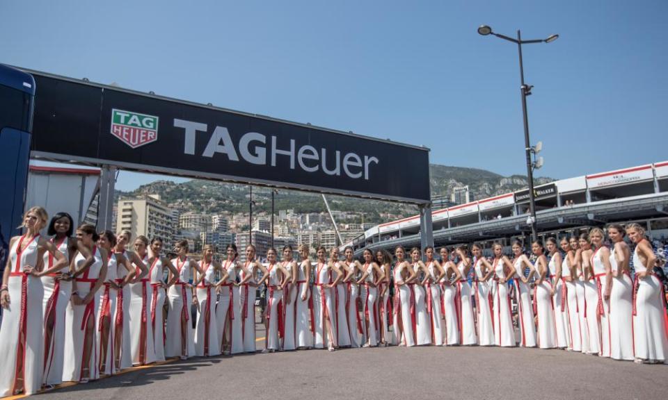 ‘Grid girls’ prepare for the 2017 Monaco Grand Prix.