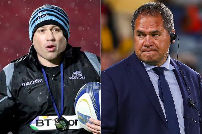 Matt Taylor (izquierda) dejó su cargo por las diferencias que mantenía con Dave Rennie (derecha), entrenador principal de los Wallabies