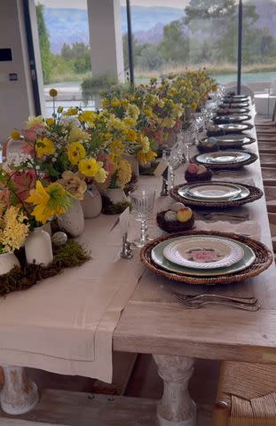 <p>Kim Kardashian/Instagram</p> Kim Kardashian shows Easter tablescape