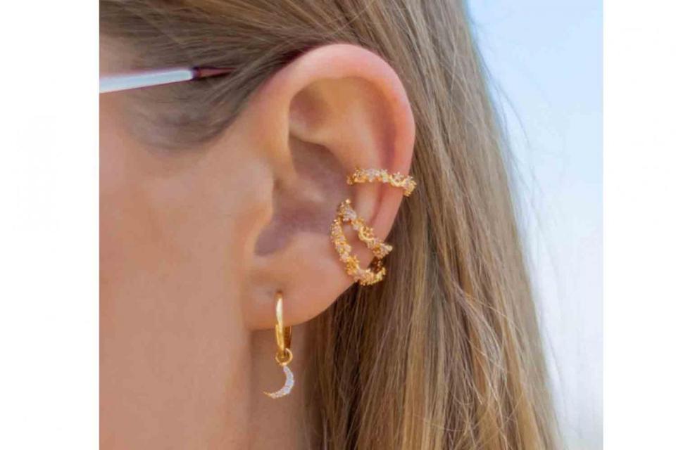Mystic Moon Pendant Earrings in Gold