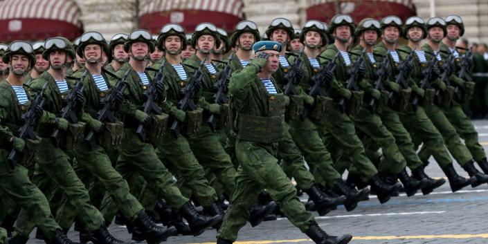 Russian Spetsnaz troops military parade