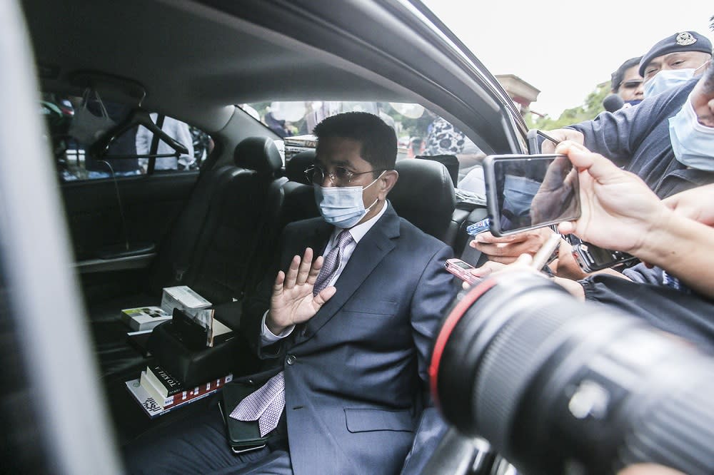 Senior Minister Datuk Seri Azmin Ali leaves the Prime Minister’s Office in Putrajaya October 26, 2020. — Pictures by Hari Anggara