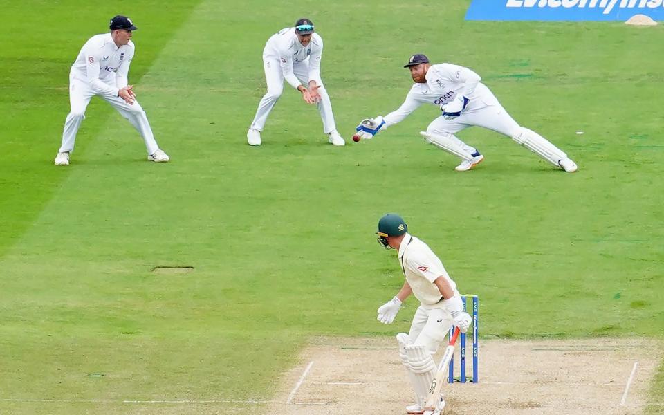 Australia's Marnus Labuschagne caught out by England's Jonny Bairstow -