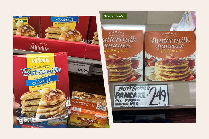 Aldi vs. Trader Joe's pancake mix.