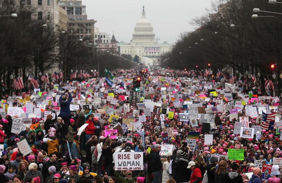 Protesters during the Women’s March on Washington on Jan. 21, 2017. (Photo: Mario Tama/Getty Images)