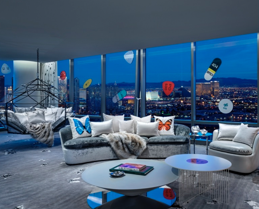 <p>Questa nella foto è la zona living del piano superiore. (Foto: © Palms Casino Resort) </p>