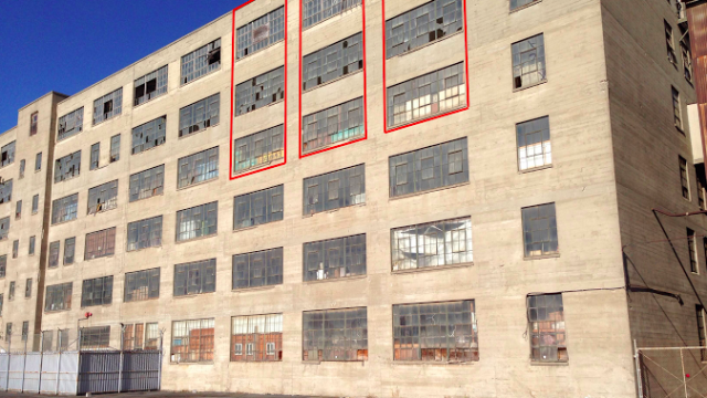 The warehouse next to Pier 70. We wanted to put up 3 huge banners (marked in red boxes) with bait phrases like “Disrupting Disrupt by PIF” or “Who is PIF?”.