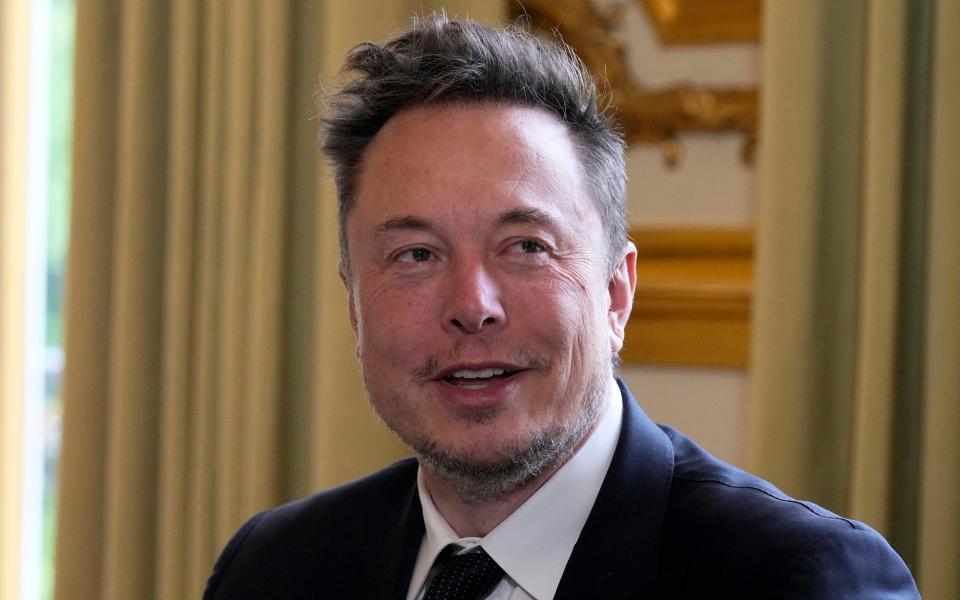 FILE - Twitter, now X. Corp, and Tesla CEO Elon Musk poses prior to his talks with French President Emmanuel Macron, May 15, 2023 at the Elysee Palace in Paris. Florida Gov. Ron DeSantis will announce his 2024 presidential campaign in a Twitter Spaces event with Musk on Wednesday, May 24. (AP Photo/Michel Euler, Pool, File) - AP Photo/Michel Euler