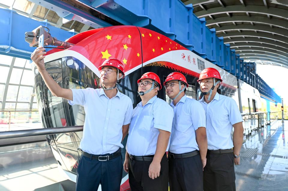 China's Red Rail, said to be the world's first maglev air train