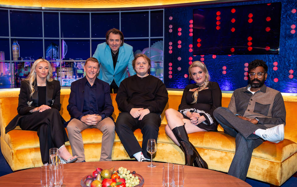 Chloe Kelly, Tim Peake, Lewis Capaldi, Daisy May Cooper and Romesh Ranganathan on The Jonathan Ross Show. (Shutterstock)