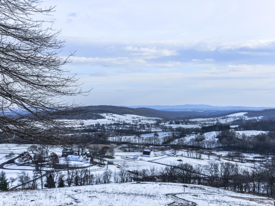 Winter landscape in Virginia.