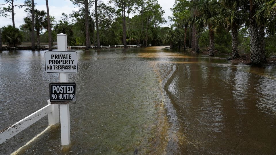 A view of the flooding in Cedar Key, Florida, on August 30, 2023.  - Julio Cesar Chavez/Reuters