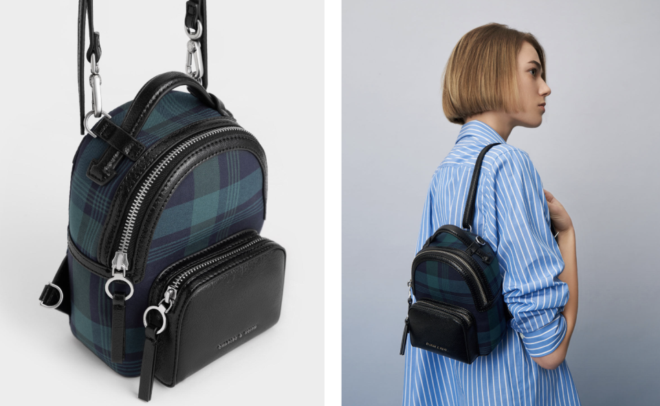 Tartan Print Backpack. PHOTO: Charles & Keith